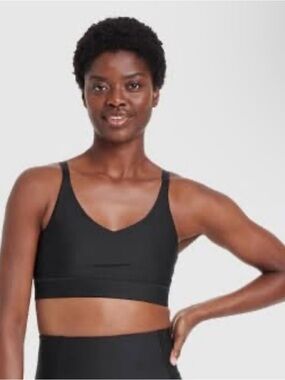 All In Motion Black Medium Support Sports Bra XS Adjustable Straps NWT